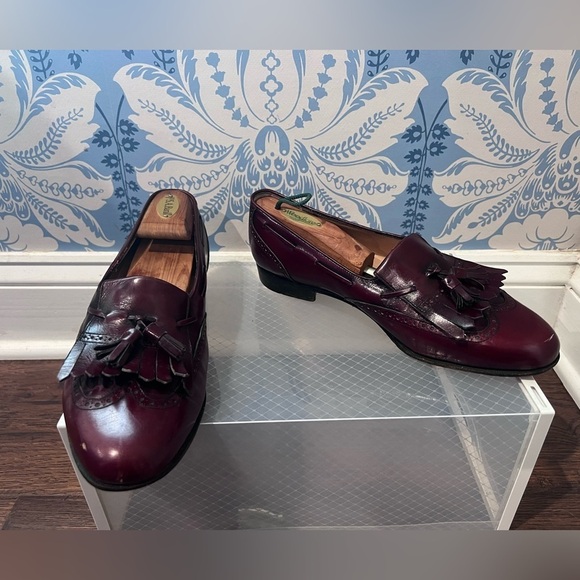 Men’s Salvatore Ferragamo Cherry Brown Italian Leather Tassel Loafers Size 10 C main image 6
